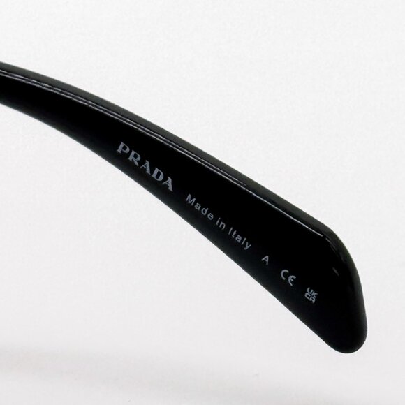 NEW PRADA PRA25S 1AB5S0 SUNGLASSES SPR A25 WOMEN OVAL BLACK PR A25S 1AB5S0